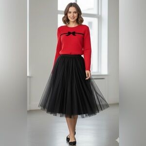 Valentino Garavani Wool Bow Accordion Style Sweater  Size M